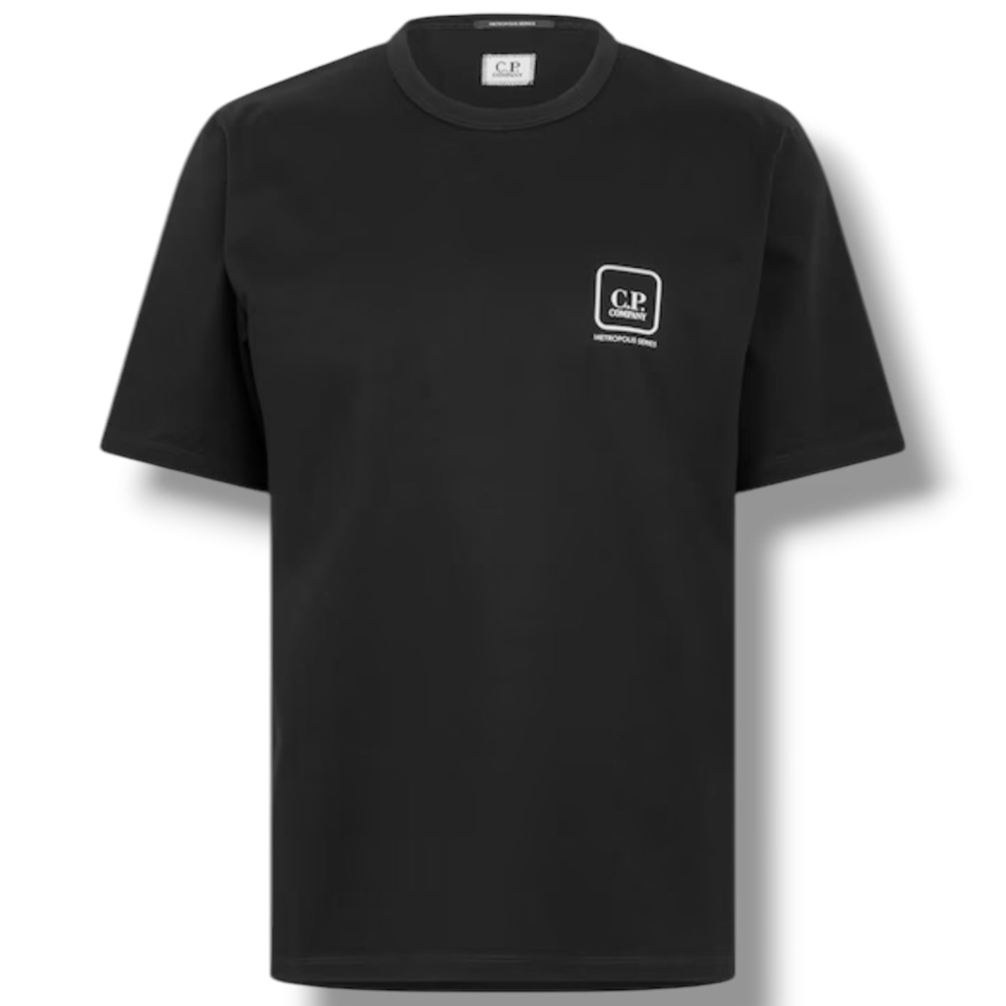 CP COMPANY METROPOLIS BACK STENCIL LOGO T-SHIRT BLACK