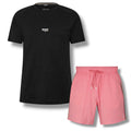 HUGO BOSS ICONIC T-SHIRT & SWIM SHORTS SET BLACK & PINK