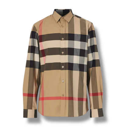 BURBERRY SOMERTON CHECK LONG SLEEVE SHIRT BEIGE