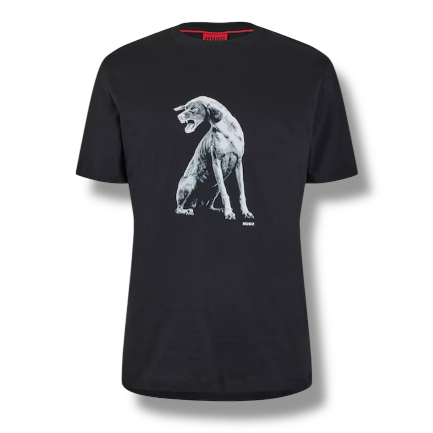 HUGO DOG LOGO T-SHIRT & VERTI SWIM SHORTS SET BLACK & RED