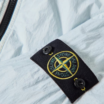 STONE ISLAND CRINKLE REPS HOODED BOMBER JACKET SKY BLUE
