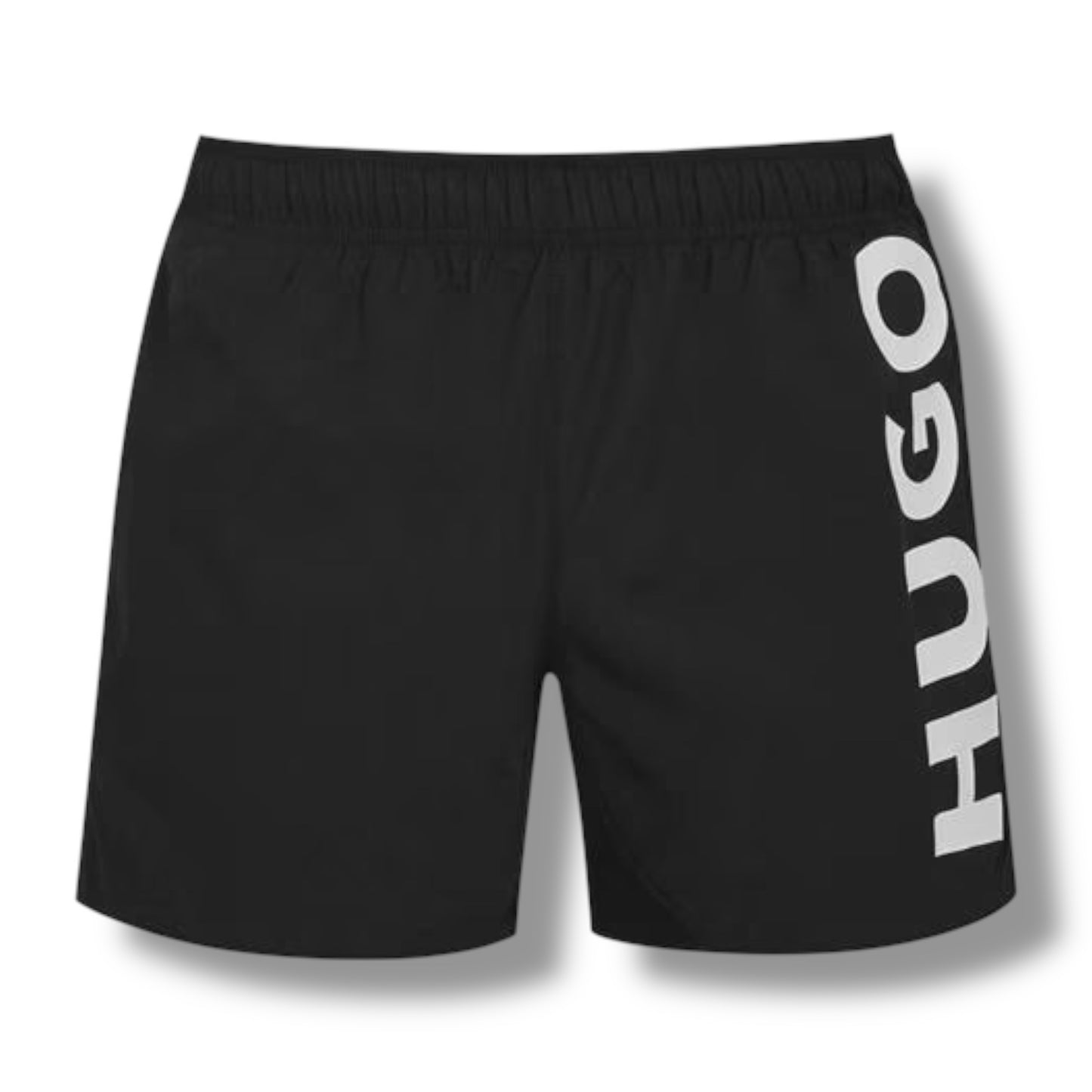 HUGO BOXING T-SHIRT & VERTI LOGO SWIM SHORTS SET WHITE & BLACK