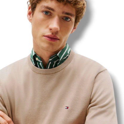 TOMMY HILFIGER THIN KNIT SWEATER BEIGE