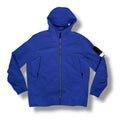 STONE ISLAND HOODED SOFT SHELL JACKET BLUETTE