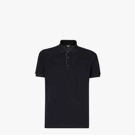 FENDI FF PLACKET POLO SHIRT BLACK