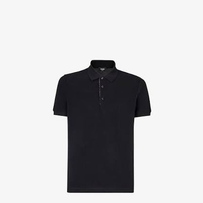 FENDI FF PLACKET POLO SHIRT BLACK