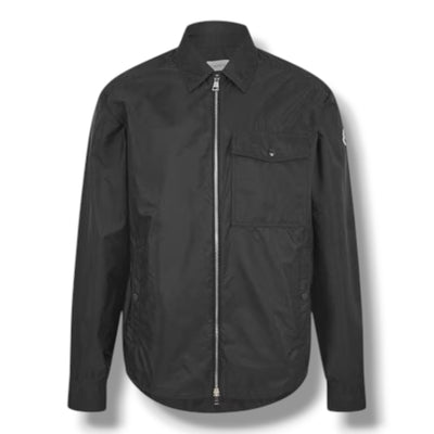 MONCLER NYLON ZIP UP OVERSHIRT BLACK