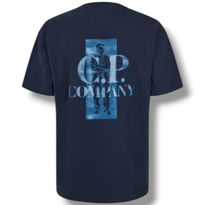 CP COMPANY BACK SAILOR LOGO T-SHIRT NAVY BLUE