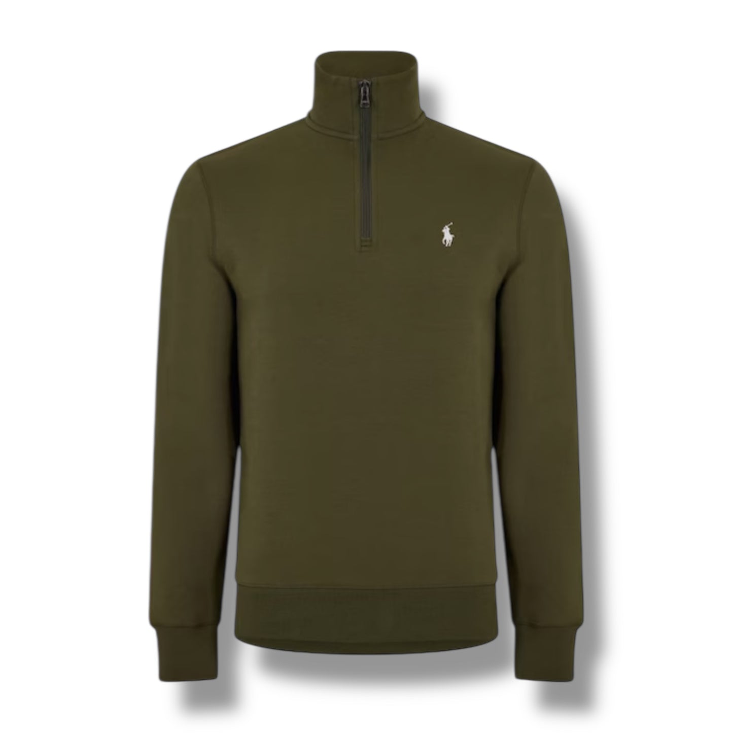 RALPH LAUREN TECH 1/4 ZIP SWEATSHIRT OLIVE GREEN