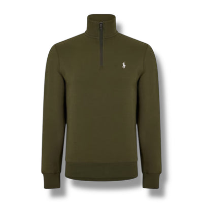 RALPH LAUREN TECH 1/4 ZIP SWEATSHIRT OLIVE GREEN