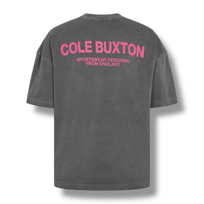 COLE BUXTON LOGO T-SHIRT WASHED BLACK PINK