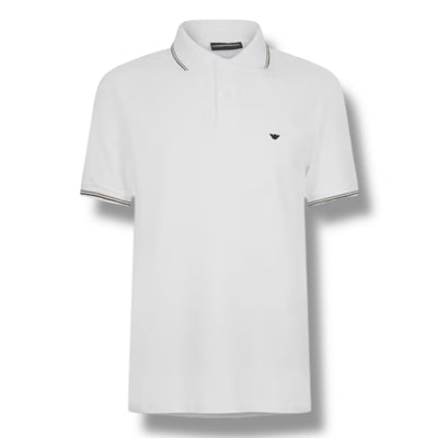 EMPORIO ARMANI TIPPED POLO SHIRT WHITE