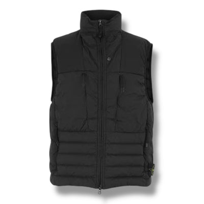 STONE ISLAND LOOM PUFFER GILET BLACK