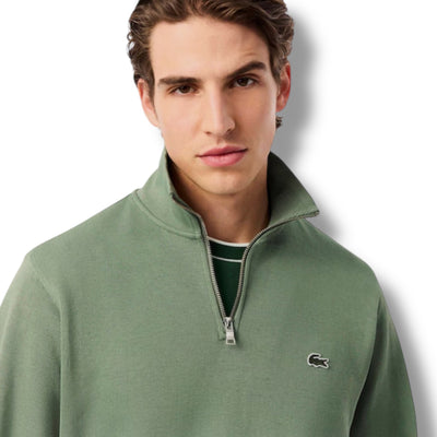 LACOSTE 1/4 ZIP SWEATSHIRT GREEN