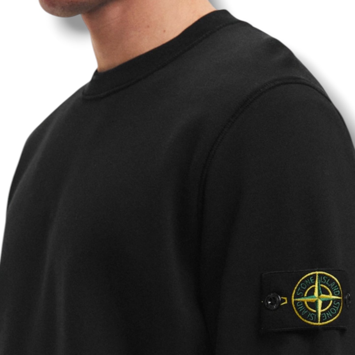 STONE ISLAND SWEATSHIRT & JERSEY SHORTS SET BLACK