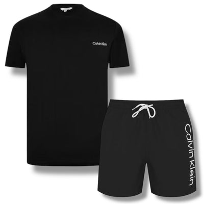 CALVIN KLEIN T-SHIRT & SWIM SHORTS SET BLACK