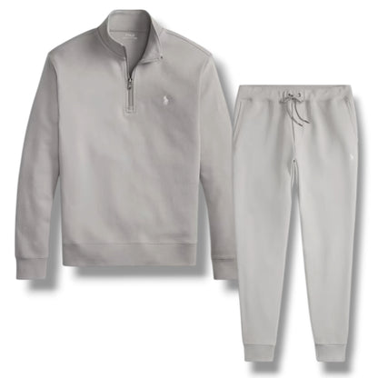 RALPH LAUREN TECH 1/4 ZIP SWEATSHIRT FULL TRACKSUIT SOFT GREY