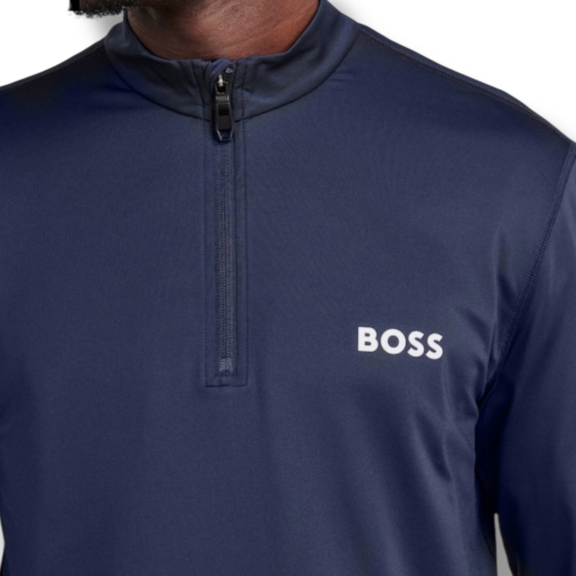 HUGO BOSS GYM KIT TRIPLE SET TECH 1/4 ZIP - T-SHIRT & SHORTS NAVY & WHITE
