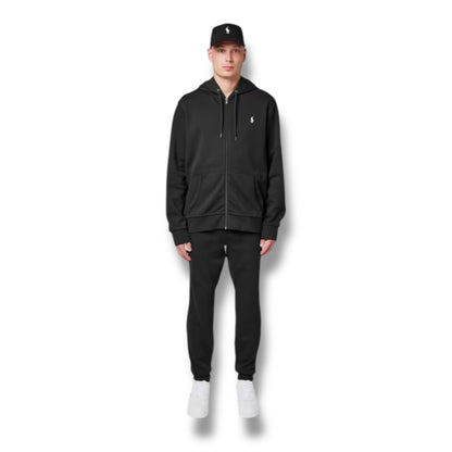 RALPH LAUREN TECH ZIP UP HOODIE BLACK