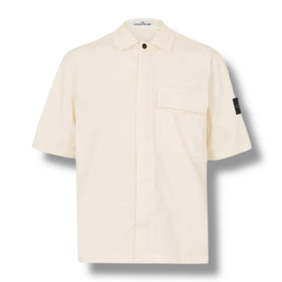 STONE ISLAND SHORT SLEEVE GD OVERSHIRT IVORY BEIGE