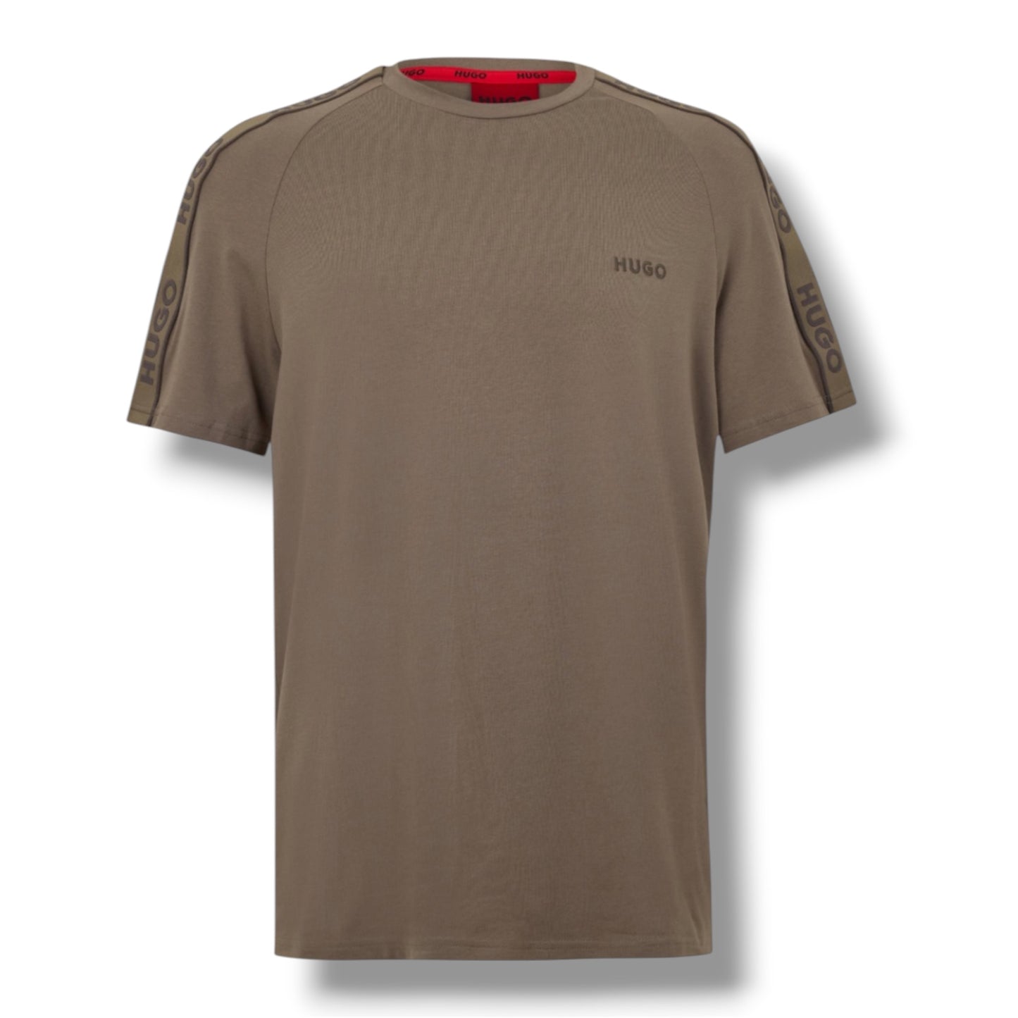 HUGO TAPE JERSEY T-SHIRT & SHORTS SET BEIGE