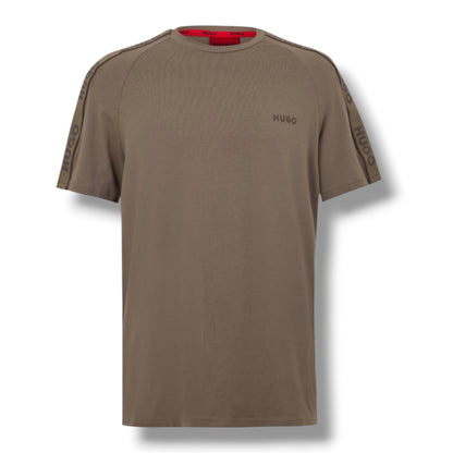 HUGO TAPE JERSEY T-SHIRT & SHORTS SET BEIGE