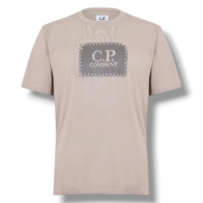 CP COMPANY STAMP LOGO T-SHIRT DOVE GREY