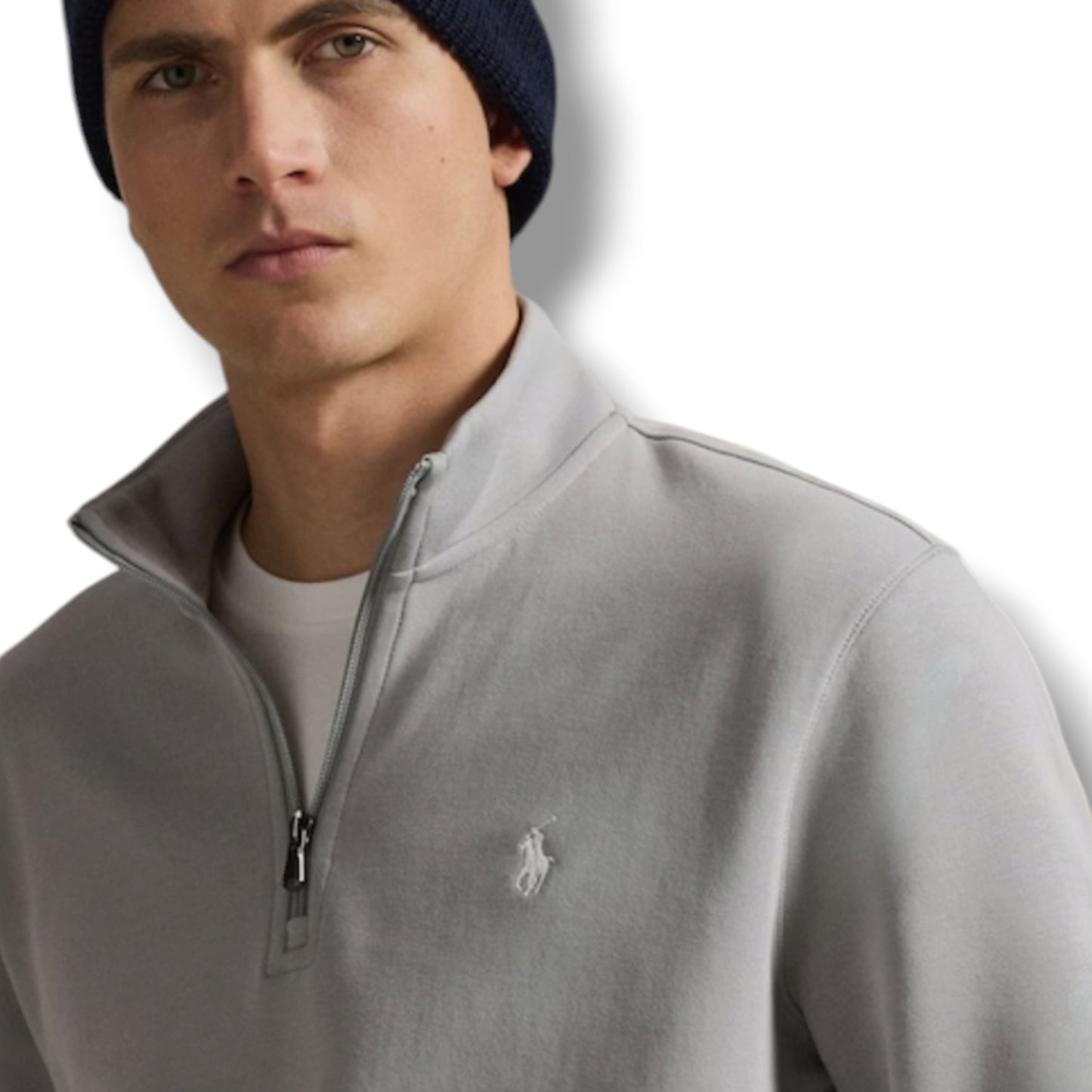 RALPH LAUREN TECH 1/4 ZIP SWEATSHIRT FULL TRACKSUIT SOFT GREY