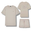 EMPORIO ARMANI BACK LOGO T-SHIRT & SWIM SHORTS SET BEIGE