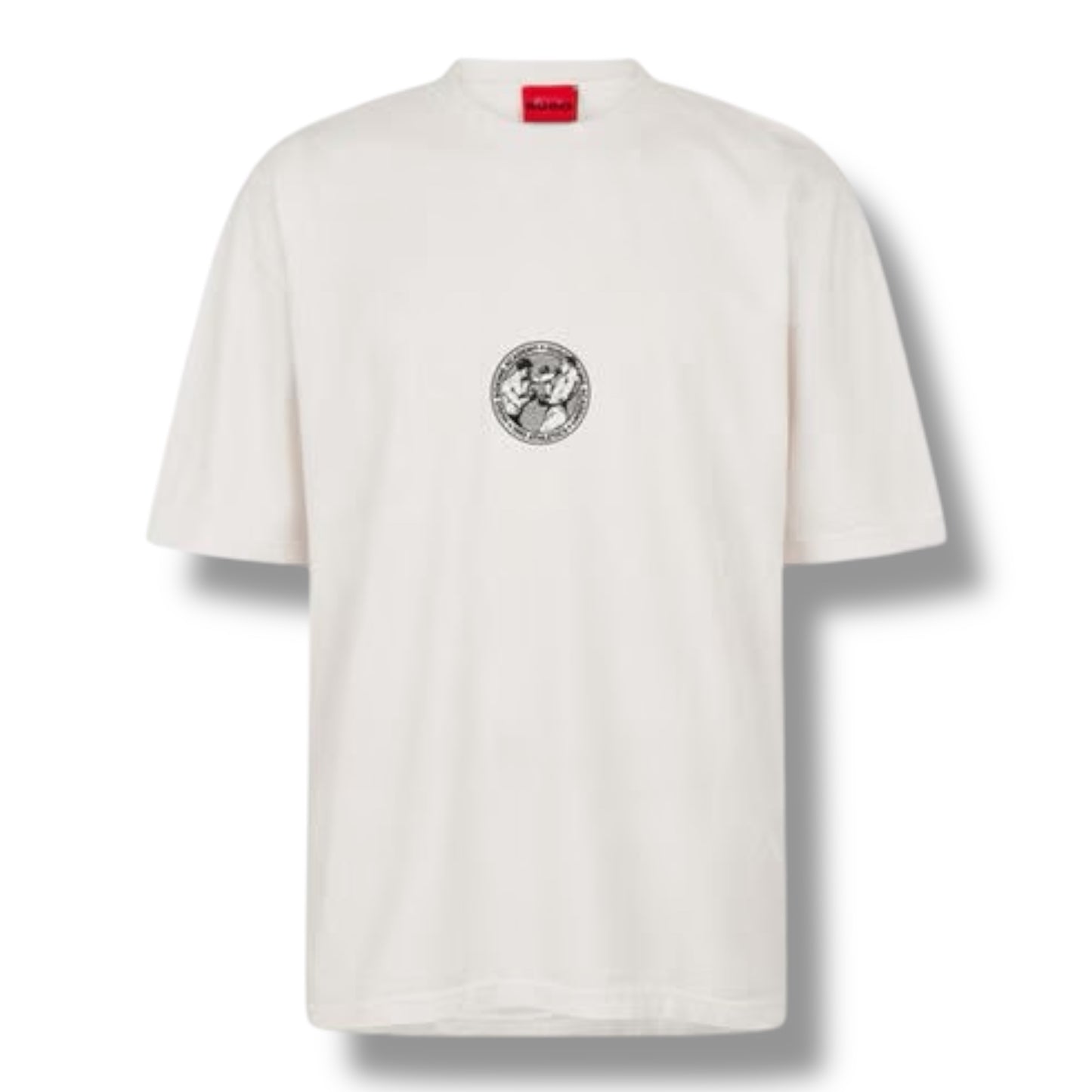 HUGO BOXING T-SHIRT & SMALL LOGO SWIM SHORTS SET WHITE & BLACK