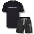 HUGO BOSS STORM T-SHIRT & SWIM SHORTS SET BLACK