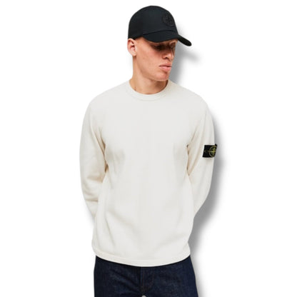 STONE ISLAND MESH CREW NECK SWEATSHIRT IVORY BEIGE