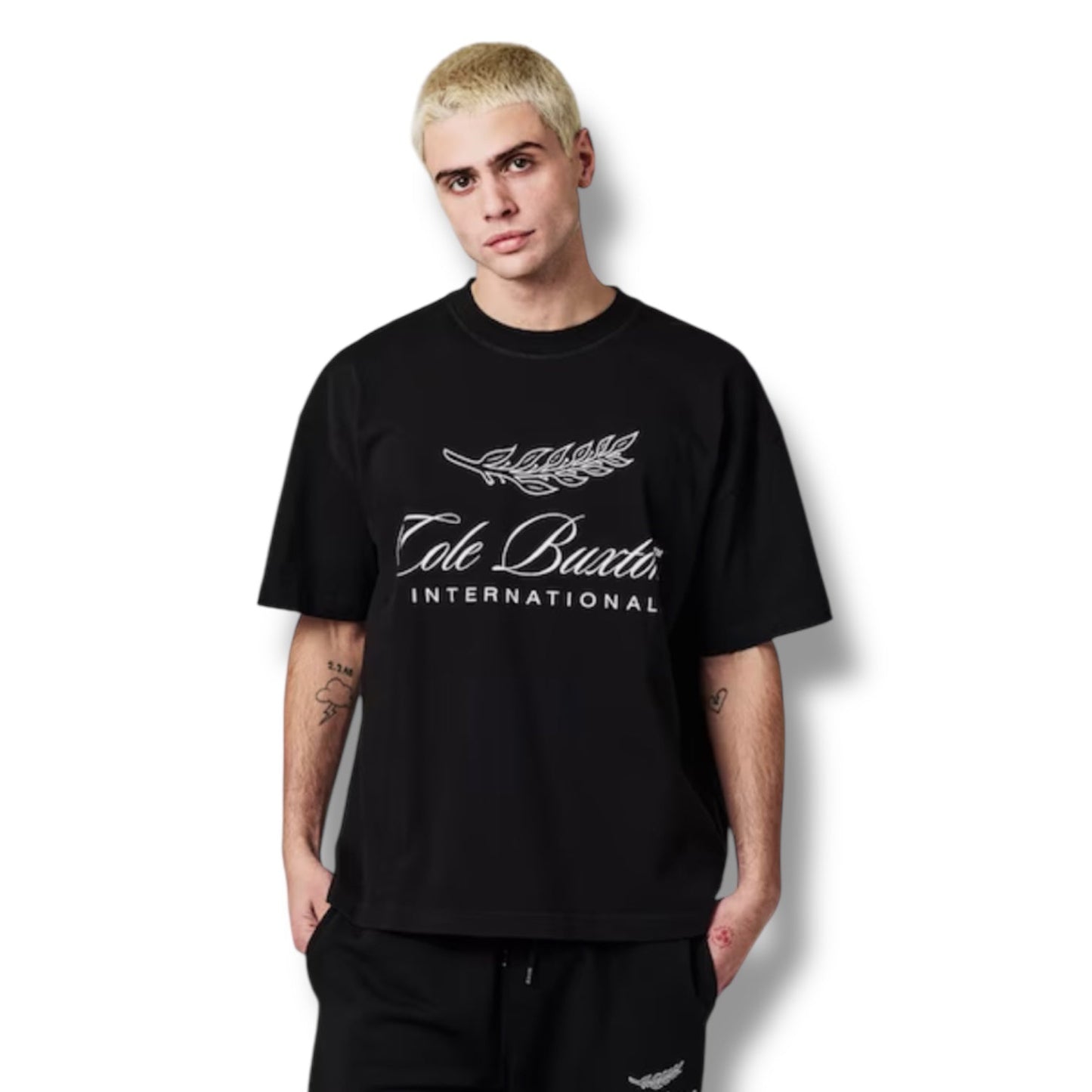 COLE BUXTON INTER FRONT LOGO T-SHIRT BLACK