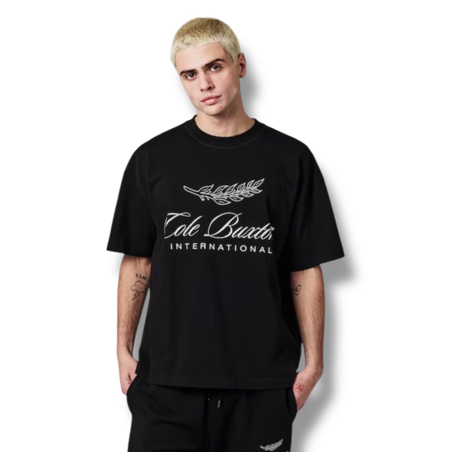 COLE BUXTON INTER FRONT LOGO T-SHIRT BLACK