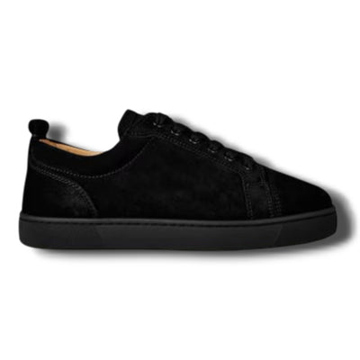 CHRISTIAN LOUBOUTIN MENS LOUIS JUNIOR SUEDE TRAINERS BLACK