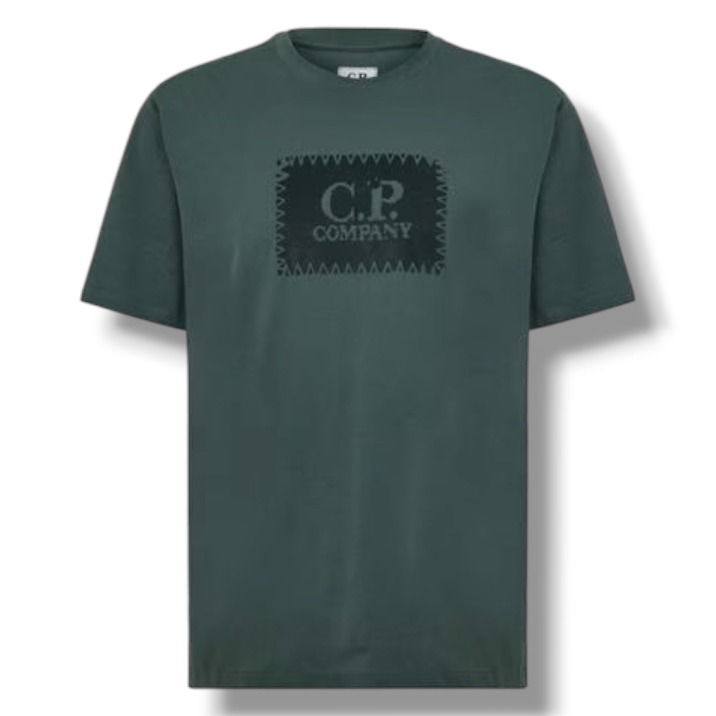 CP COMPANY STAMP LOGO T-SHIRT LAUREL GREEN