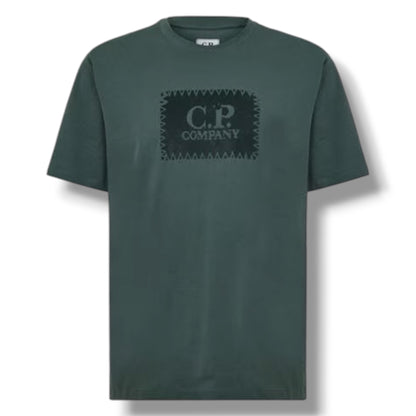 CP COMPANY STAMP LOGO T-SHIRT LAUREL GREEN