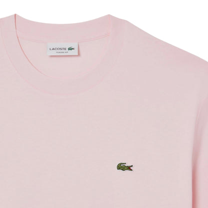LACOSTE SMALL LOGO T-SHIRT & JERSEY SHORTS SET PINK & LIGHT BLUE