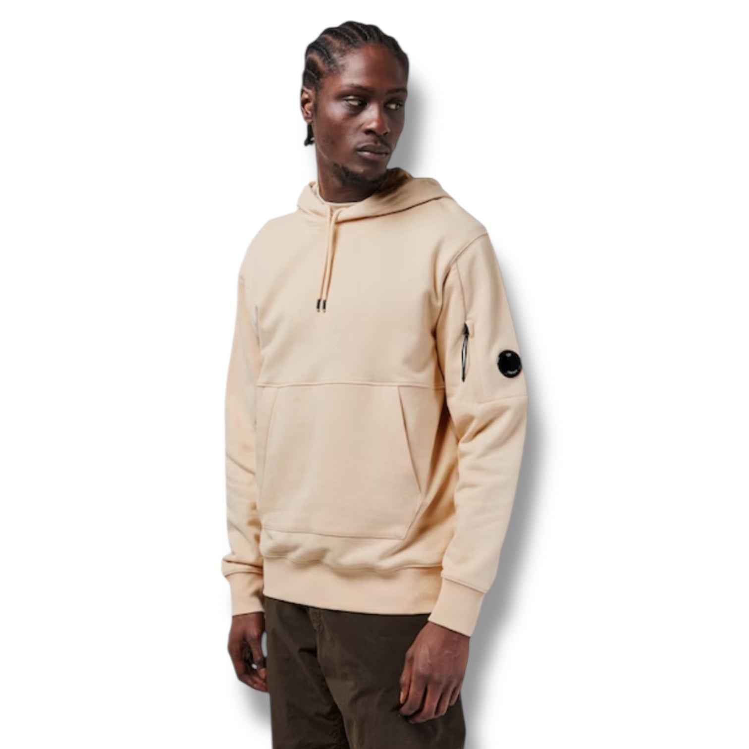 CP COMPANY LENS ARM OTTH HOODIE BEIGE