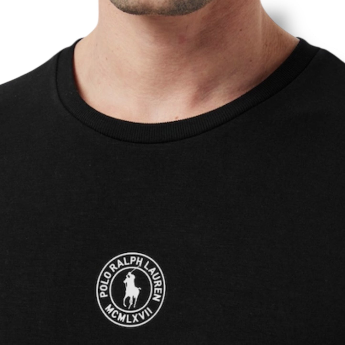 RALPH LAUREN PUCK T-SHIRT & JERSEY SHORTS SET BLACK