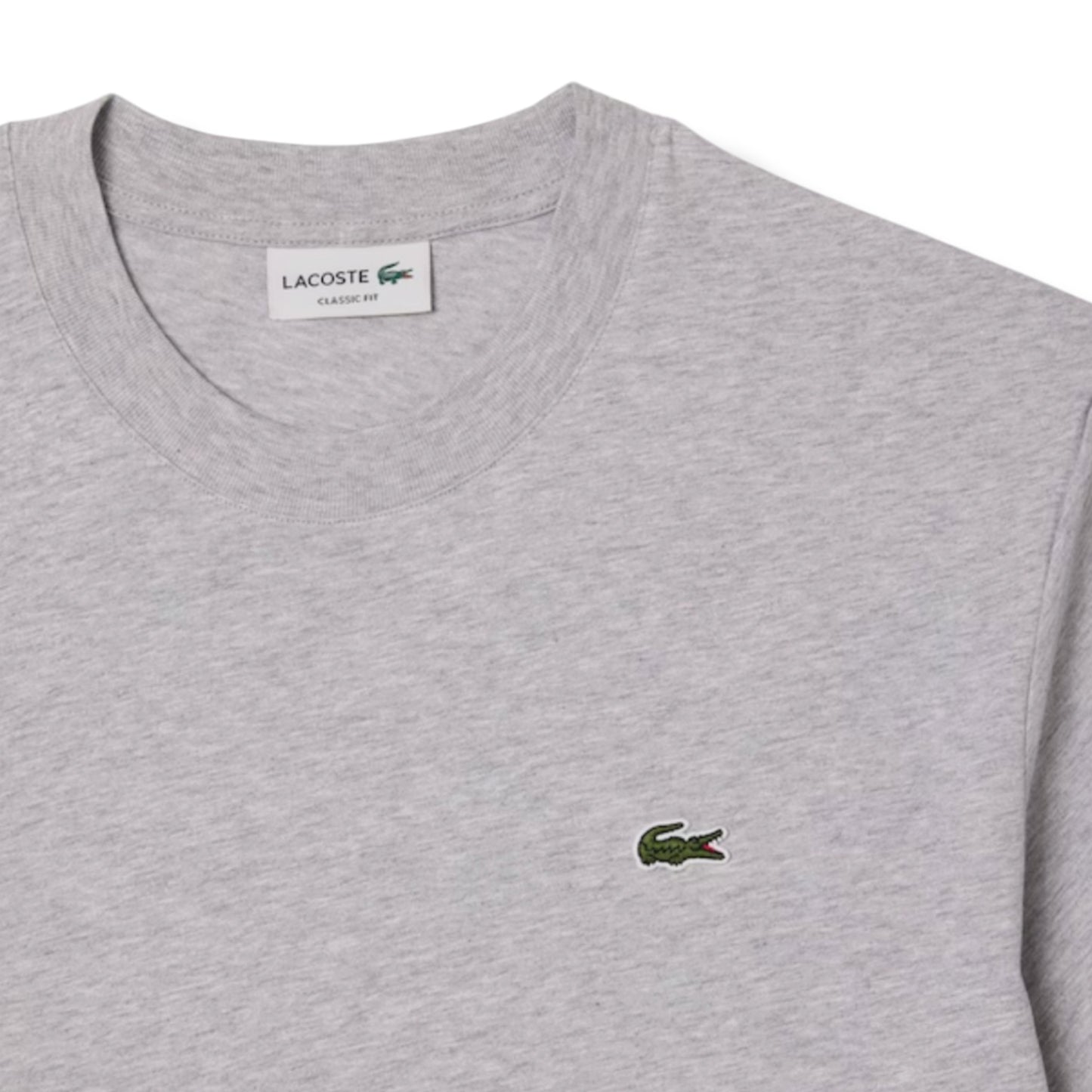 LACOSTE SMALL LOGO T-SHIRT & JERSEY SHORTS SET GREY & GREEN