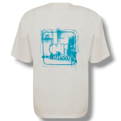CP COMPANY METROPOLIS BACK STENCIL LOGO T-SHIRT WHITE