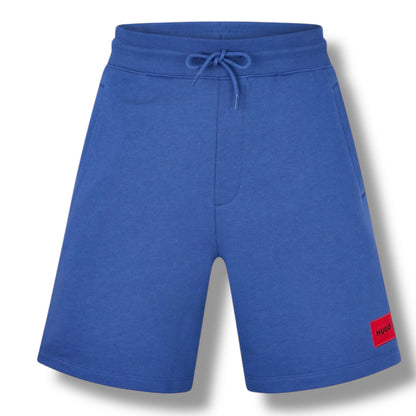 HUGO BOSS HUGO RED PATCH HOODIE & JERSEY SHORTS SET ROYAL BLUE