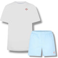 CASABLANCA DIAMOND T-SHIRT & SWIM SHORTS SET WHITE & LIGHT BLUE