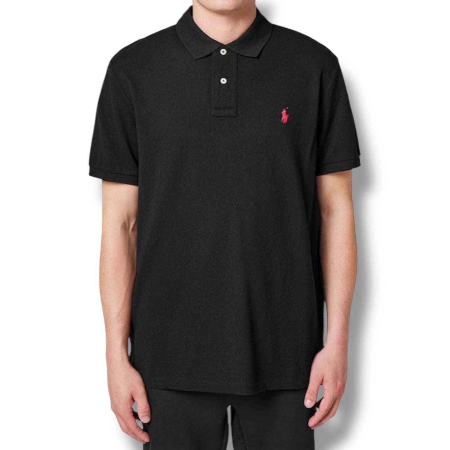 RALPH LAUREN CUSTOM FIT POLO SHIRT BLACK