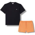 LACOSTE SMALL LOGO T-SHIRT & SWIM SHORTS SET BLACK & ORANGE