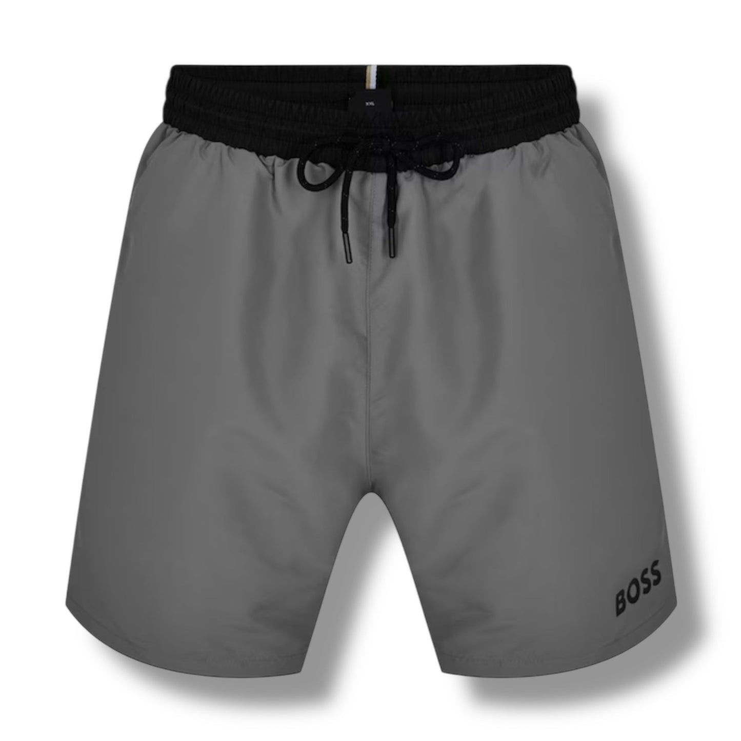 HUGO BOSS BIG LOGO T-SHIRT & SWIM SHORTS COMBO GUNMETAL GREY