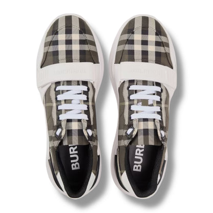BURBERRY REGIS CHECK SNEAKERS BROWN
