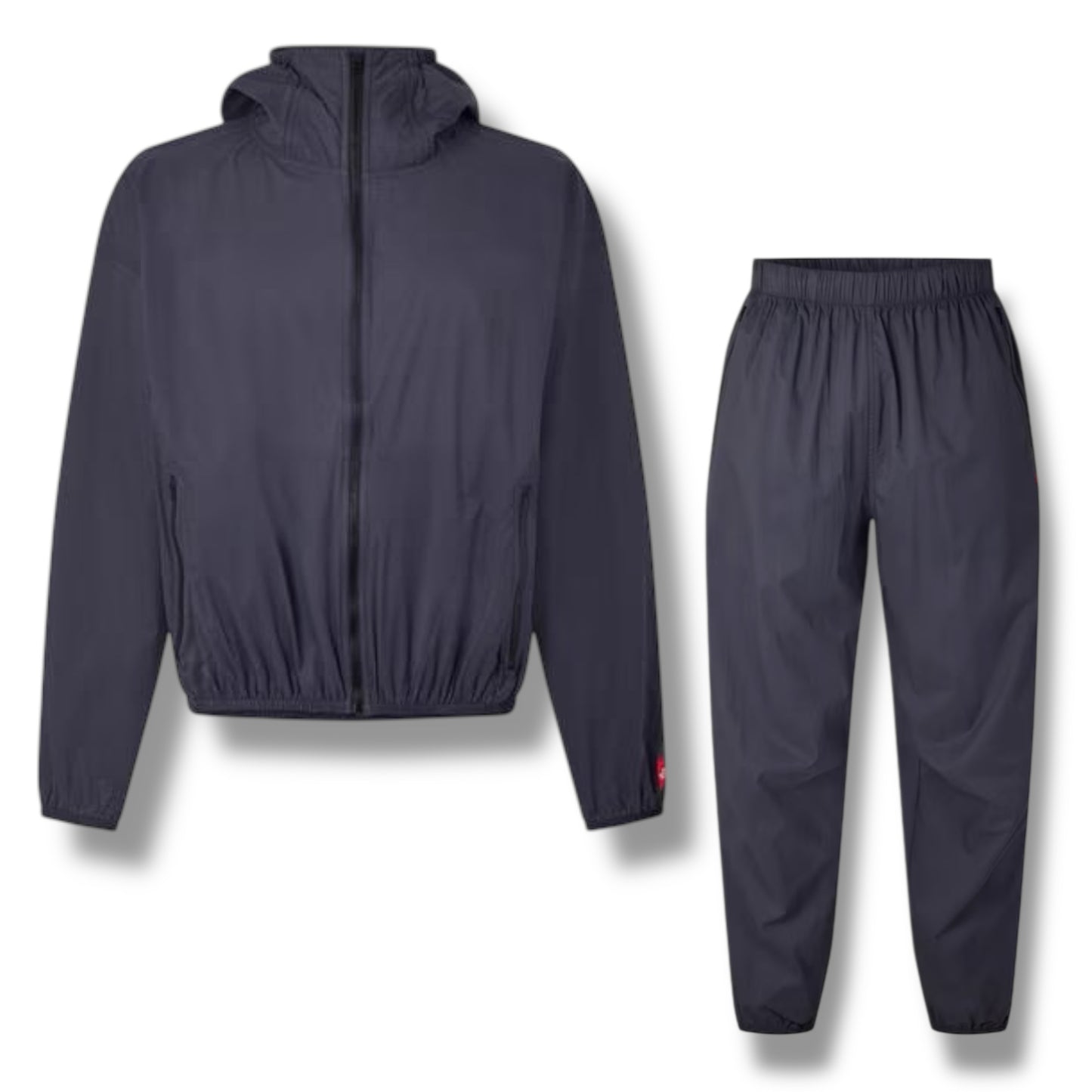 TNF NORTH FACE RED BOX ZIP UP HOODED FULL WOVEN TRACKSUIT GREY