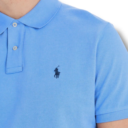 RALPH LAUREN CUSTOM FIT POLO SHIRT HARBOR BLUE